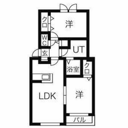 新琴似駅 徒歩18分 2階の物件間取画像